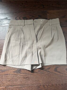 Babaton Taupe Pleated High-Rise Skort